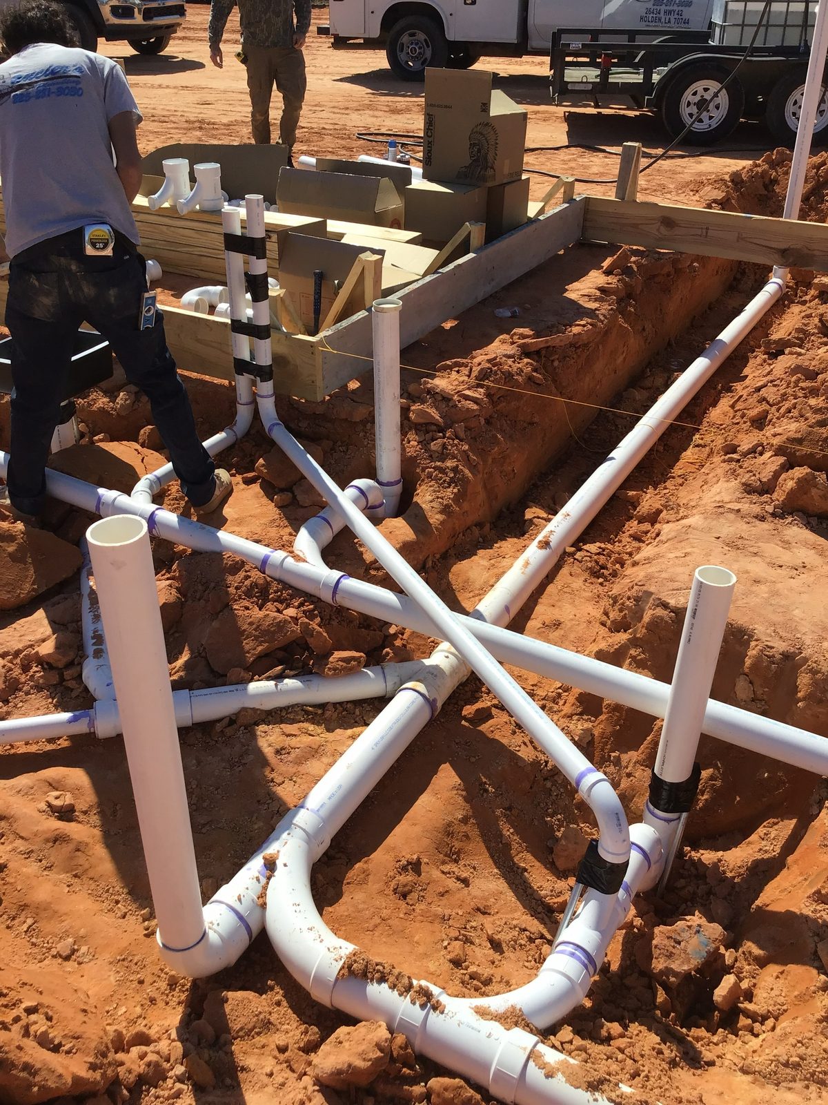 Underground plumbing rough-in