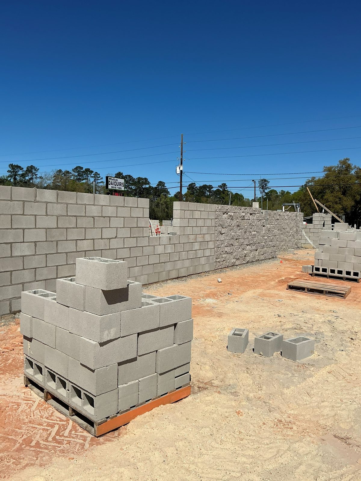 Masonry walls going up